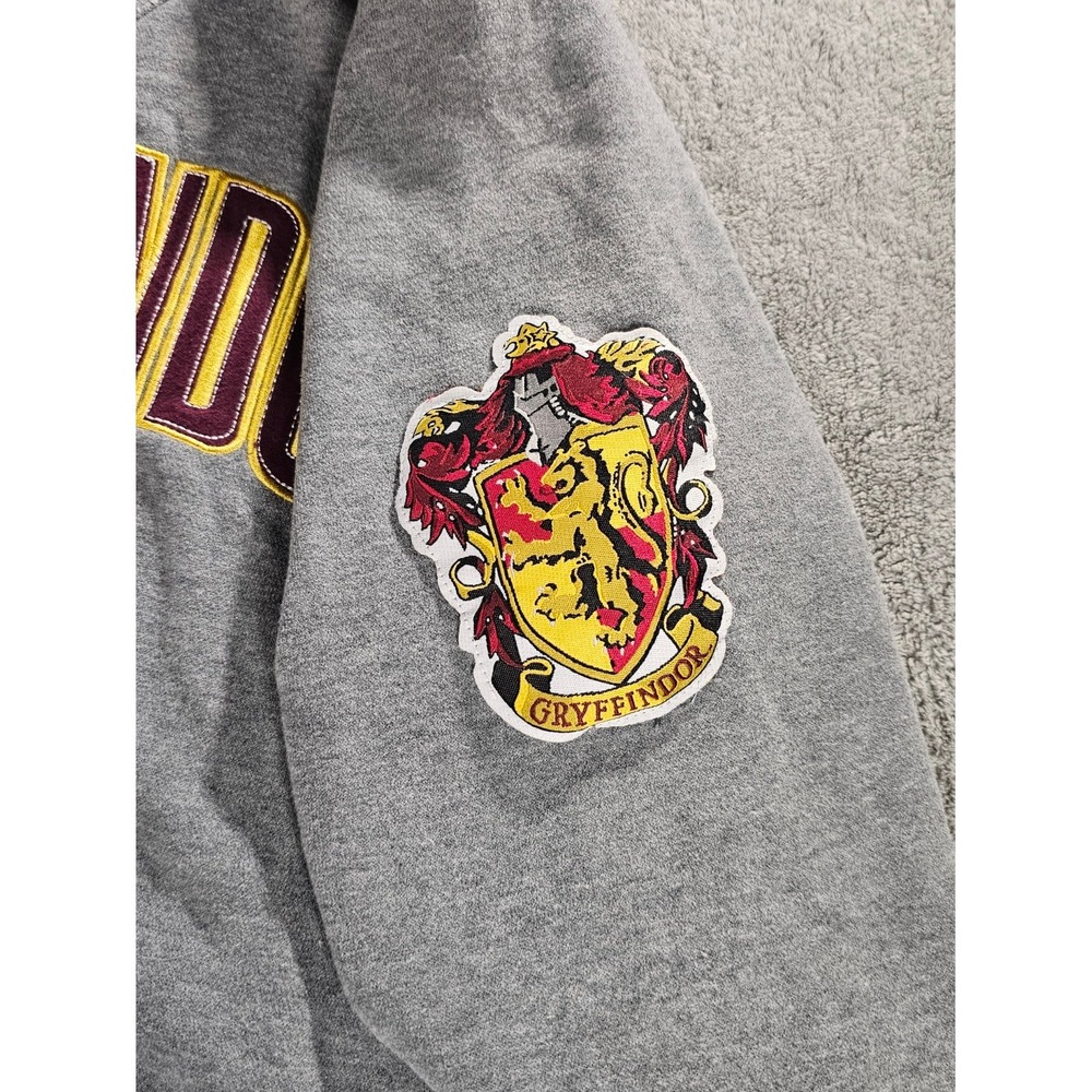 Harry Potter Gryffindor Sweatshirt Gray Raglan Pullover Scallop Hem Small - Picture 4 of 11